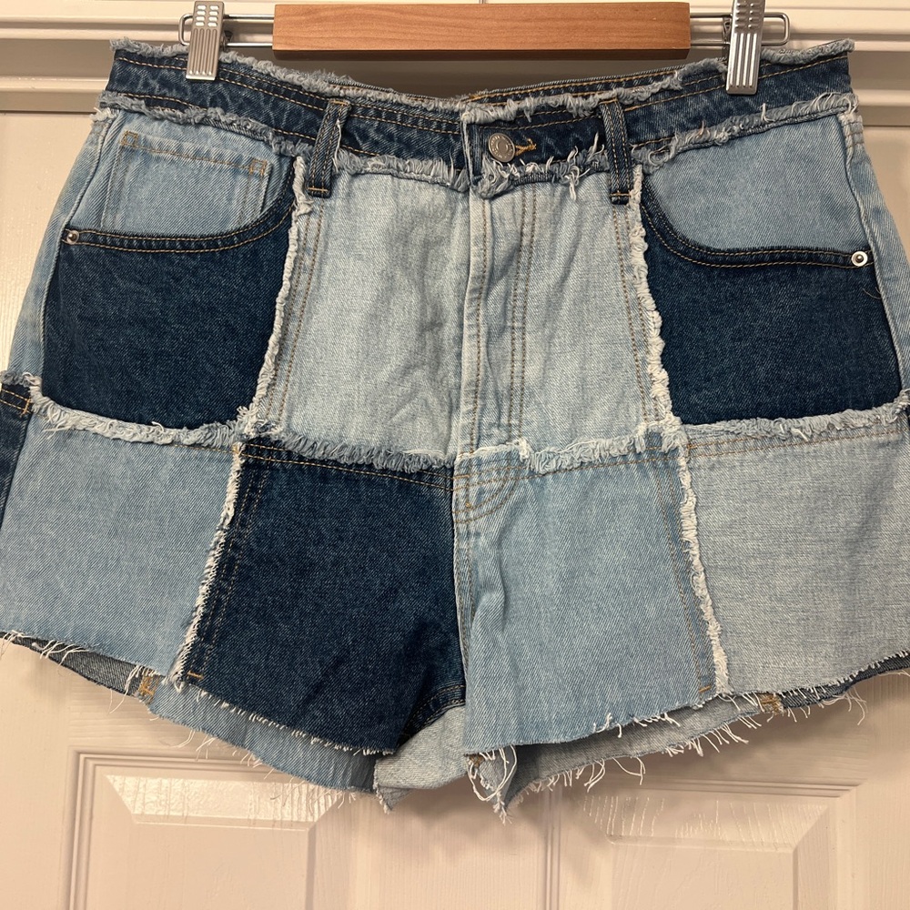 Wild Fable Two-Tone Patchwork Denim Shorts